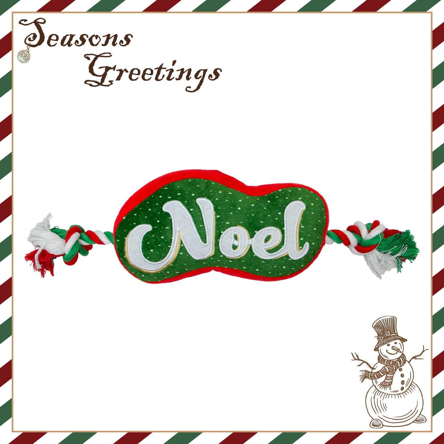 Ancol Noel rope tugger Christmas dog toy in festive colours