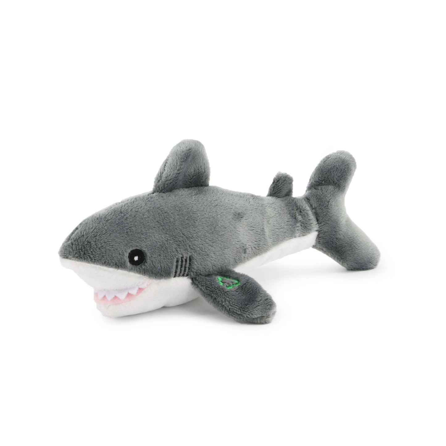 Plush shark toy on a white background