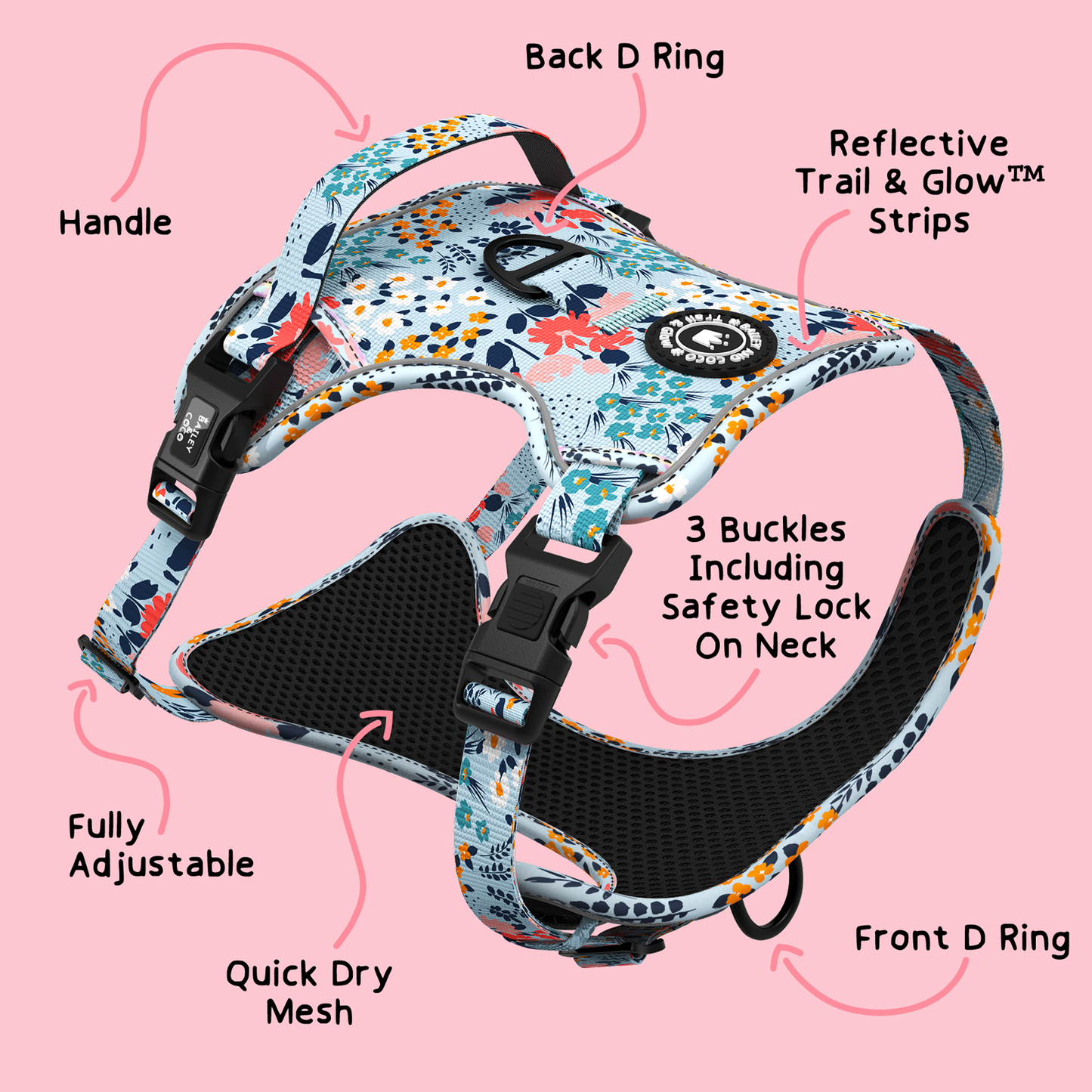 Trail & Glow® Dog Harness - Spring Dreams
