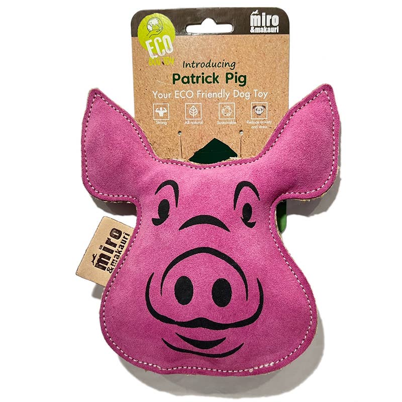 Patrick The Pig- Eco Leather Dog Toy.