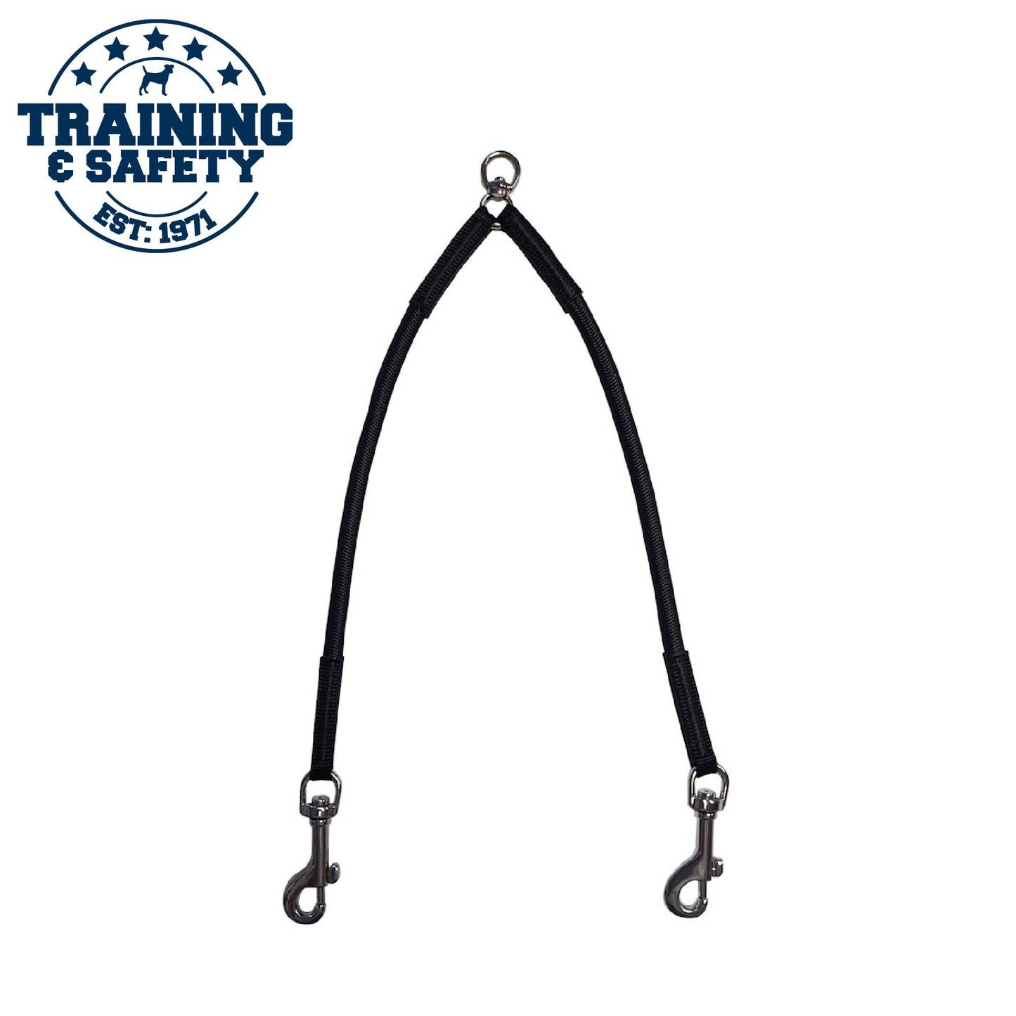 Ancol Bungee Coupler – Walk Two Dogs on One Lead (Shock-Absorbing)