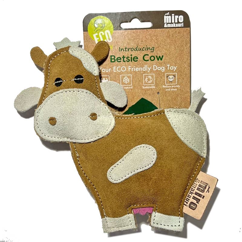 Betsie Cow - Eco Leather Dog Toy.