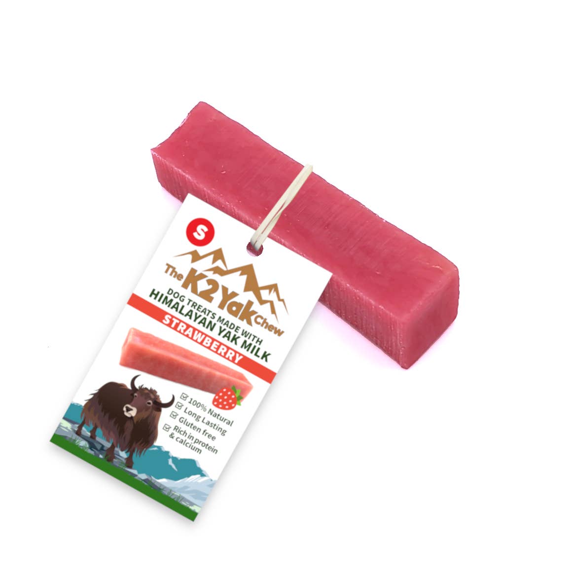 K2 Yak Chews 100% Natural Dog Treats Strawberry Small.