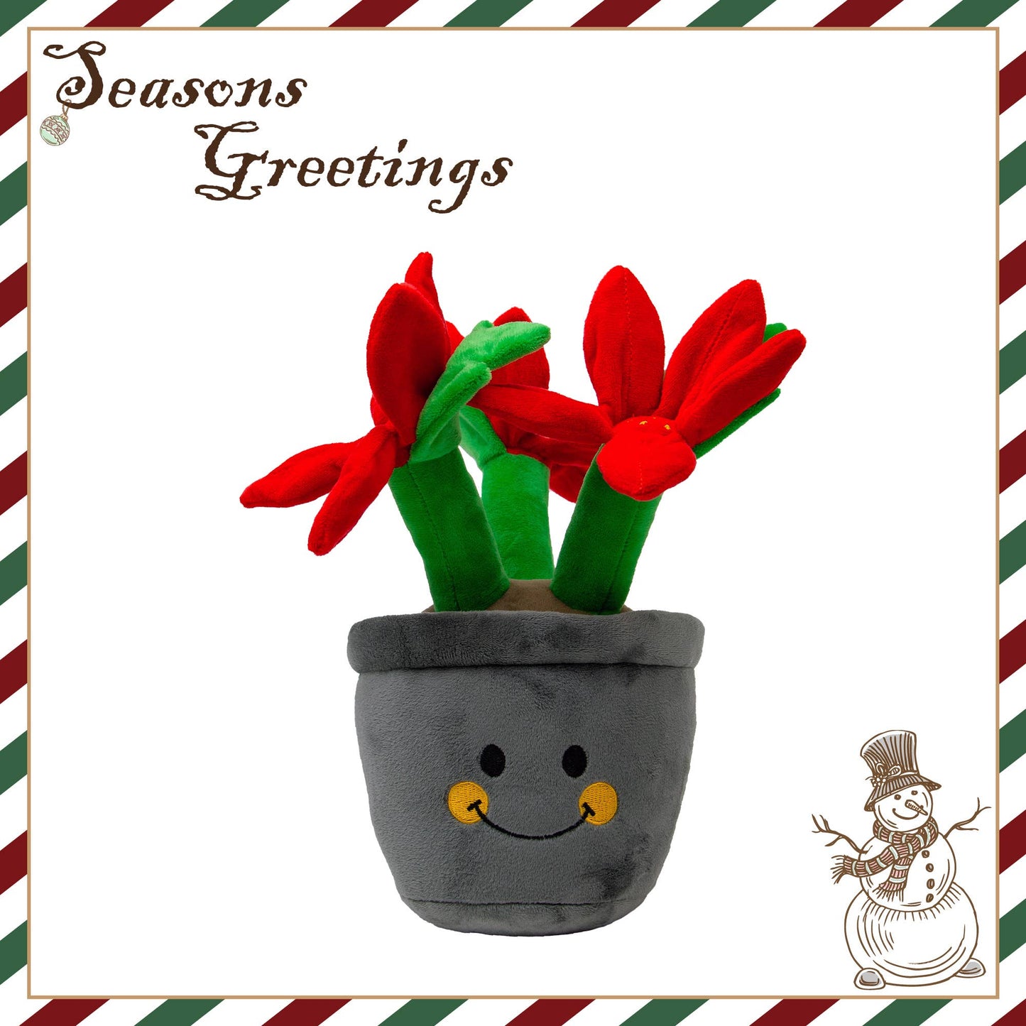 Ancol Henrietta Poinsettia Christmas dog toy in red
