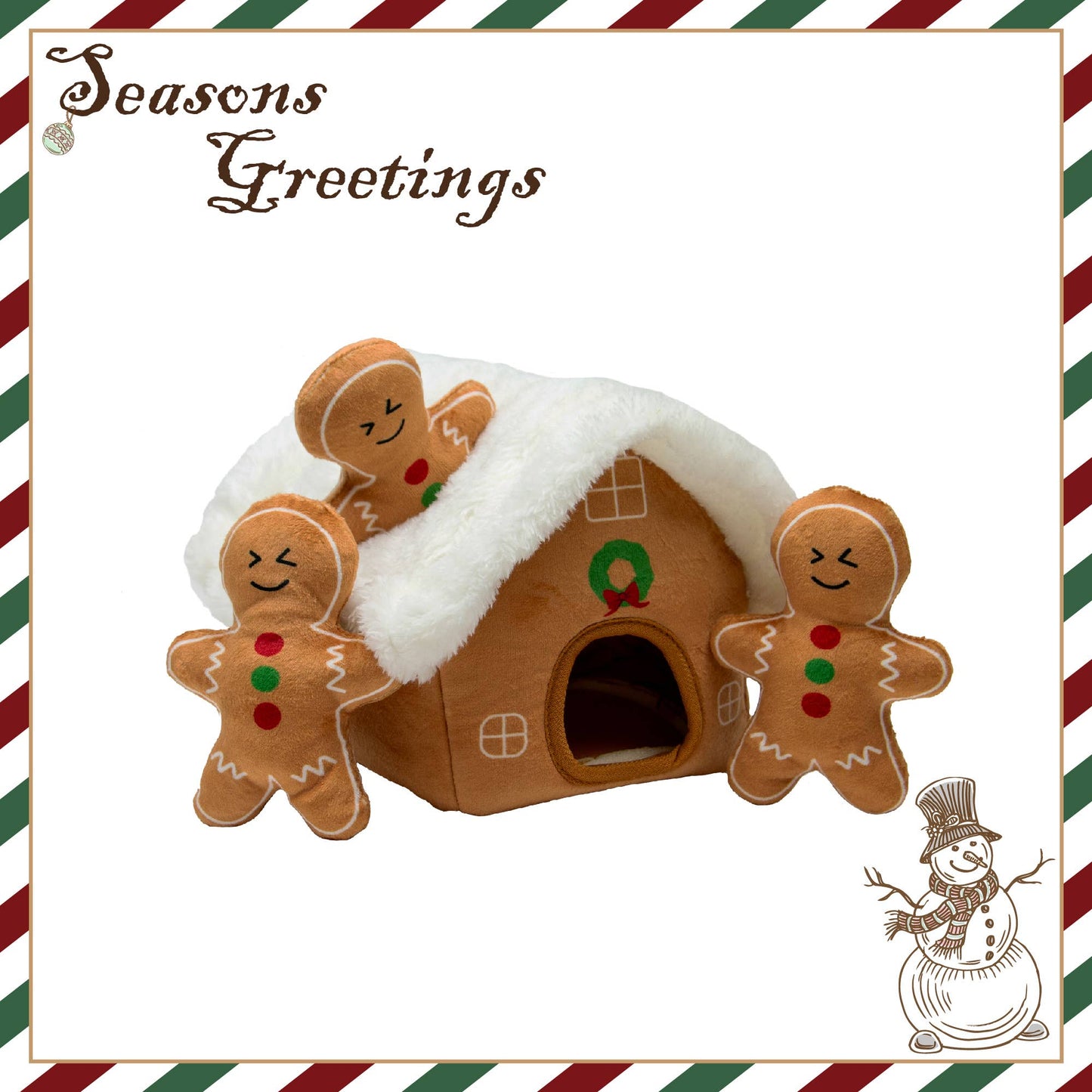 Ancol gingerbread house Christmas dog toy