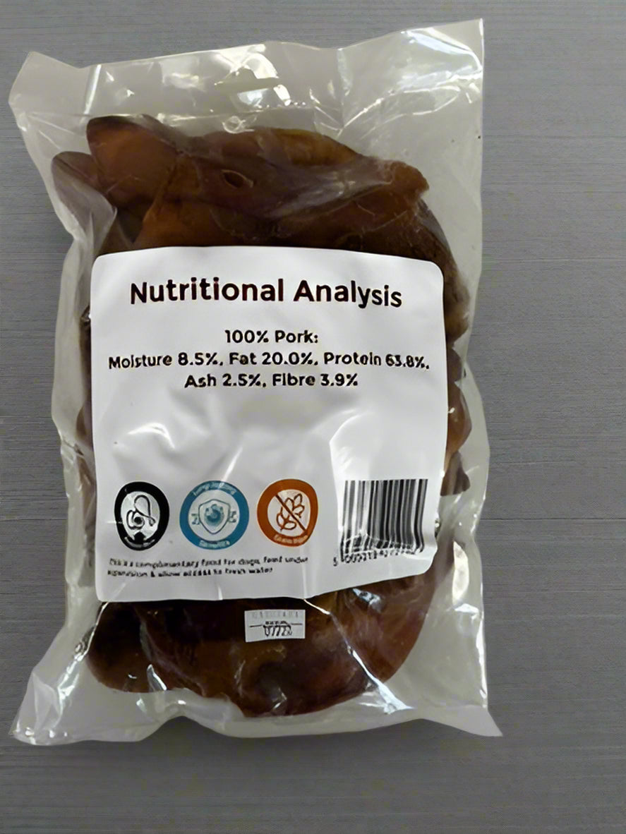 Hairy Dogs Natural Air-Dried Pig Ears – Pack of 10.