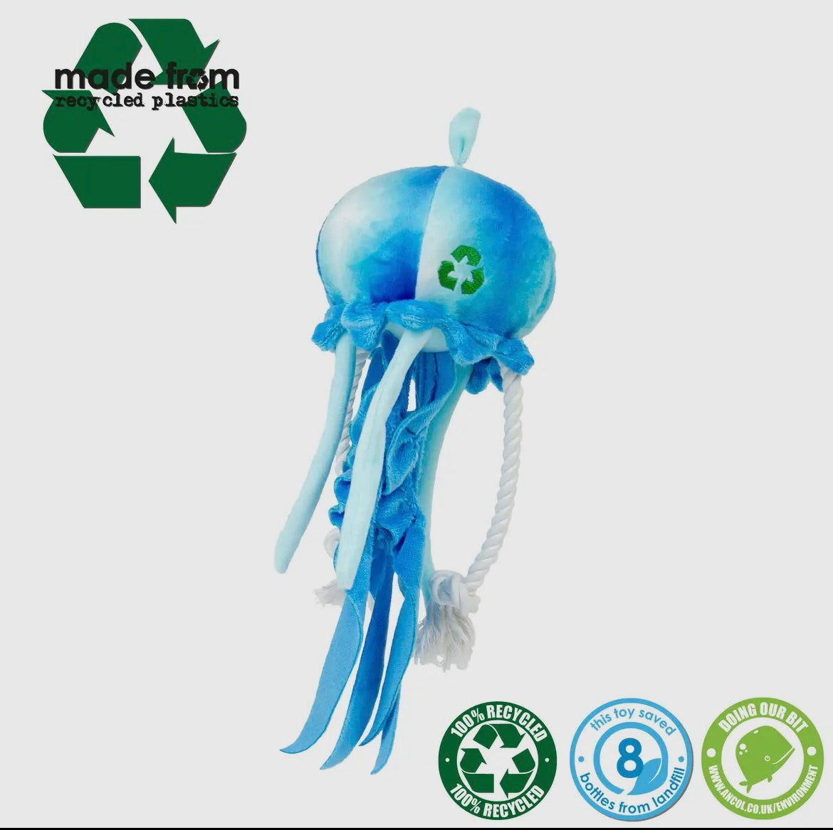 eco dog toy gentle play squeaky recycled fabric