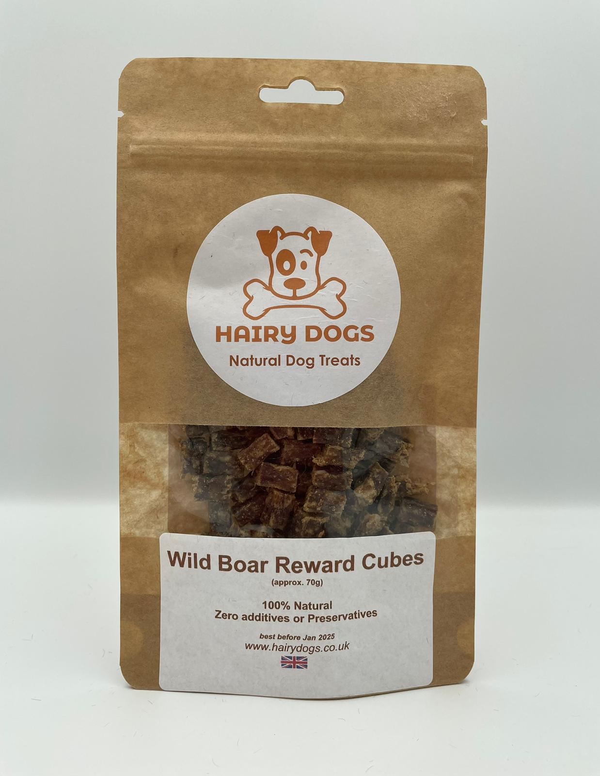 Wild Boar Reward Cubes for dogs — air-dried single-ingredient training treats