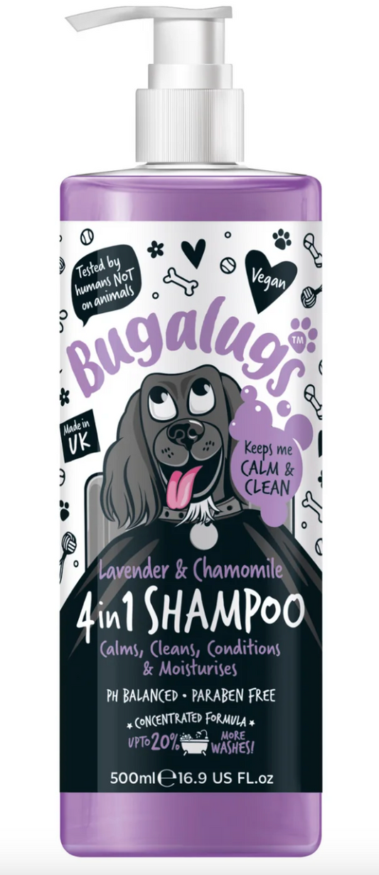 ugalugs Lavender & Chamomile 4-in-1 Dog Shampoo 500 ml – vegan lavender and chamomile formula that cleans, conditions & calms.