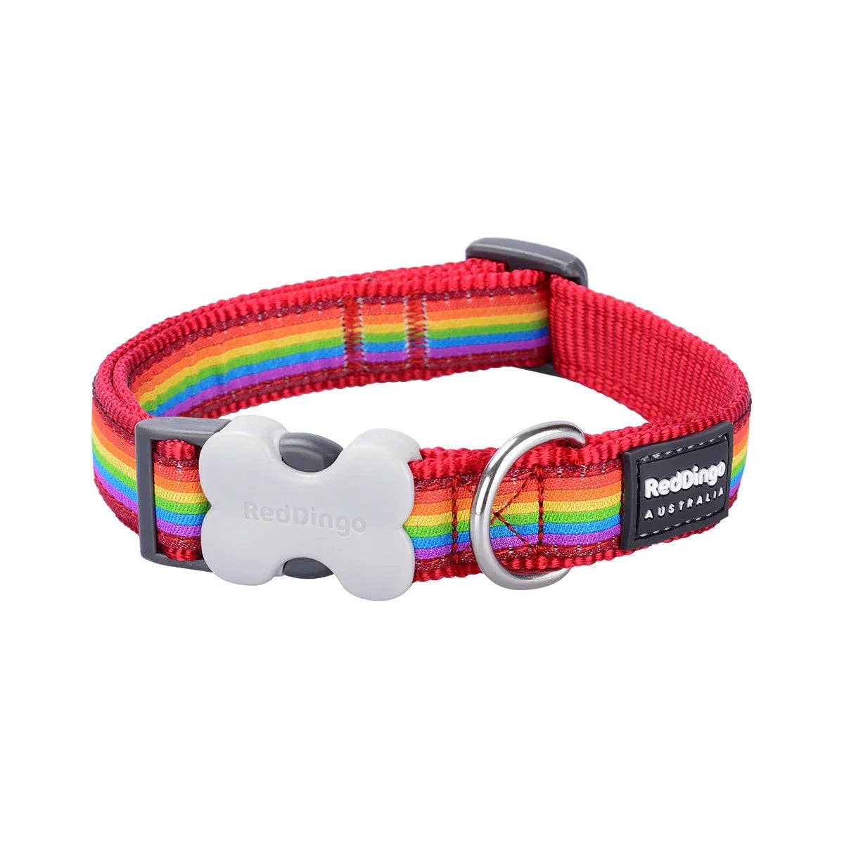 Red Dingo Dog Collar Design Rainbow Red