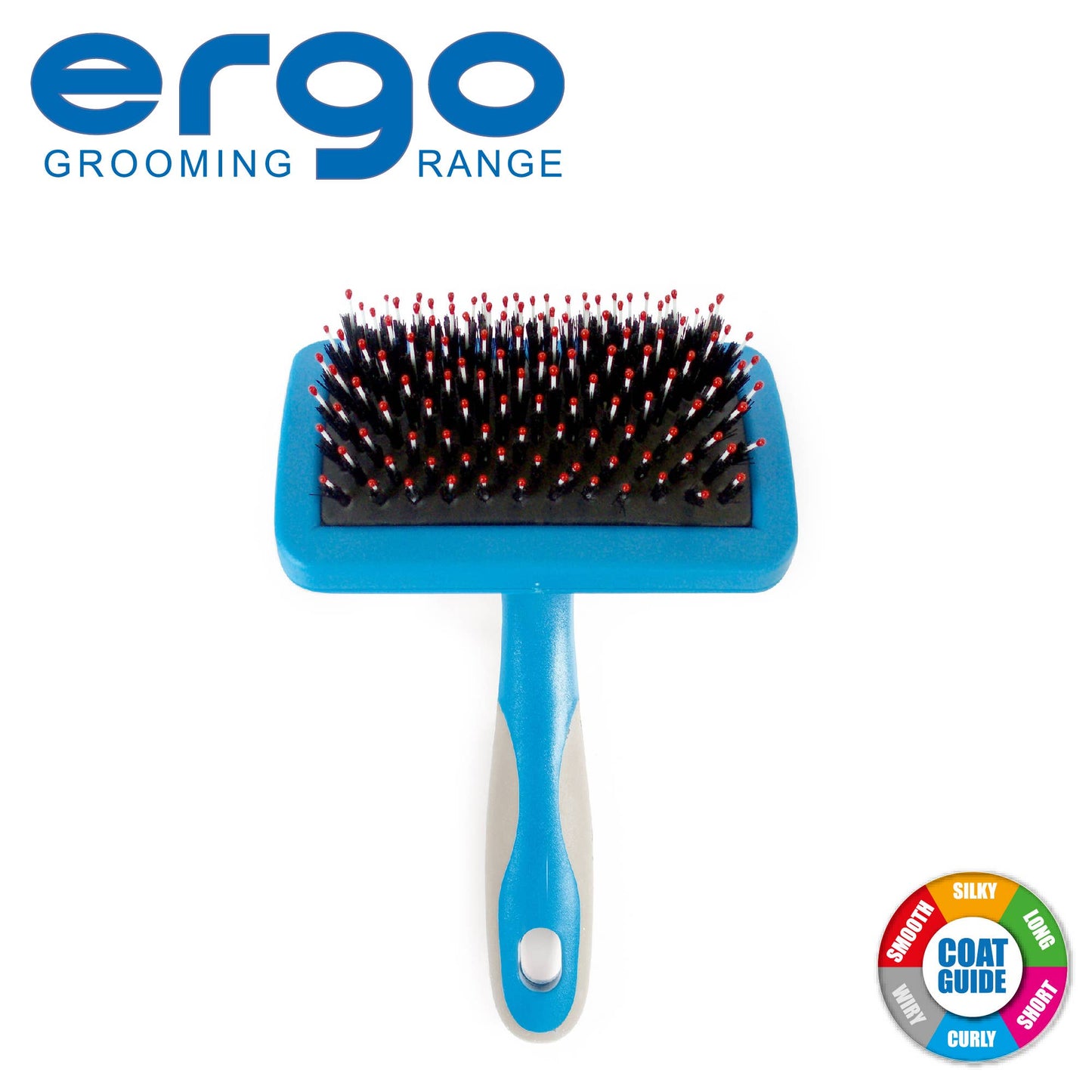 Ancol Ergo Hedgehog Slicker Brush Small for dogs – blue slicker with soft ball-ended pins
