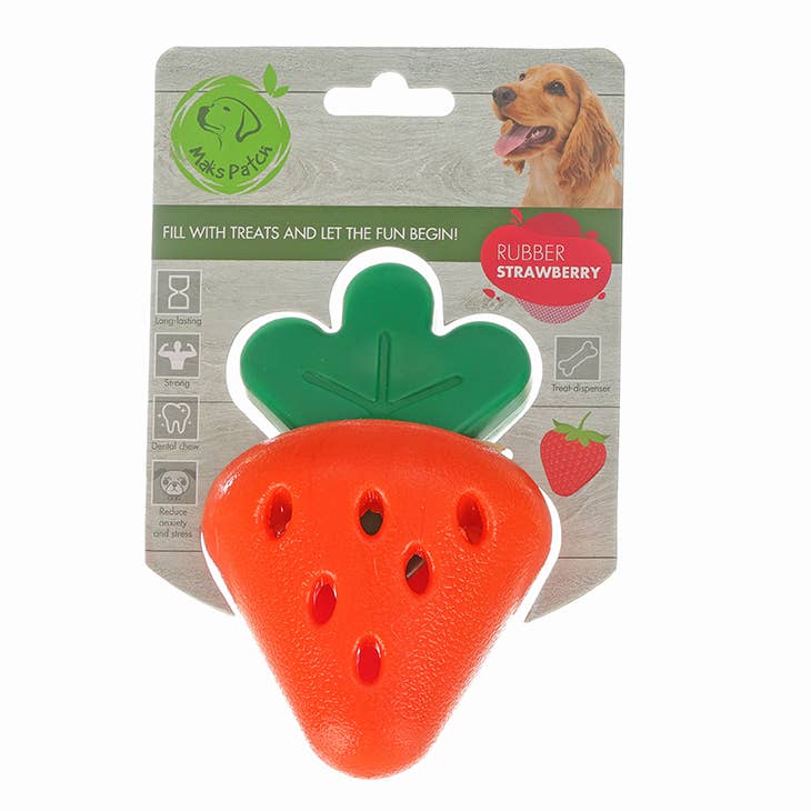 MaksPatch Rubber Strawberry Treat Toy.