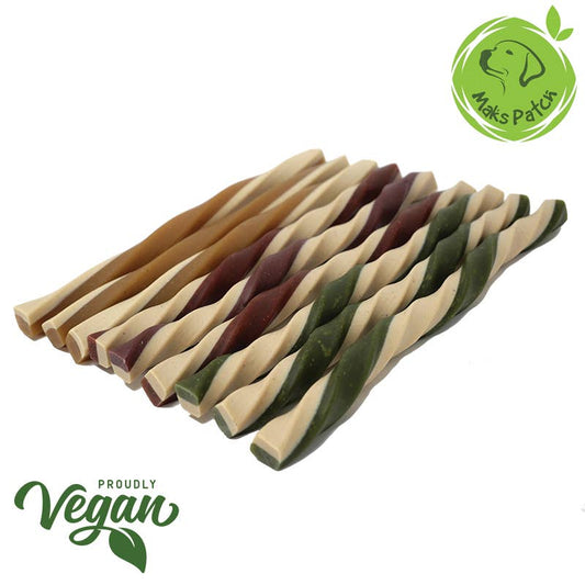 Fruit & Veg Straws vegan dog treats — 14cm plant-based treat straws, grain free, gluten free and rawhide free