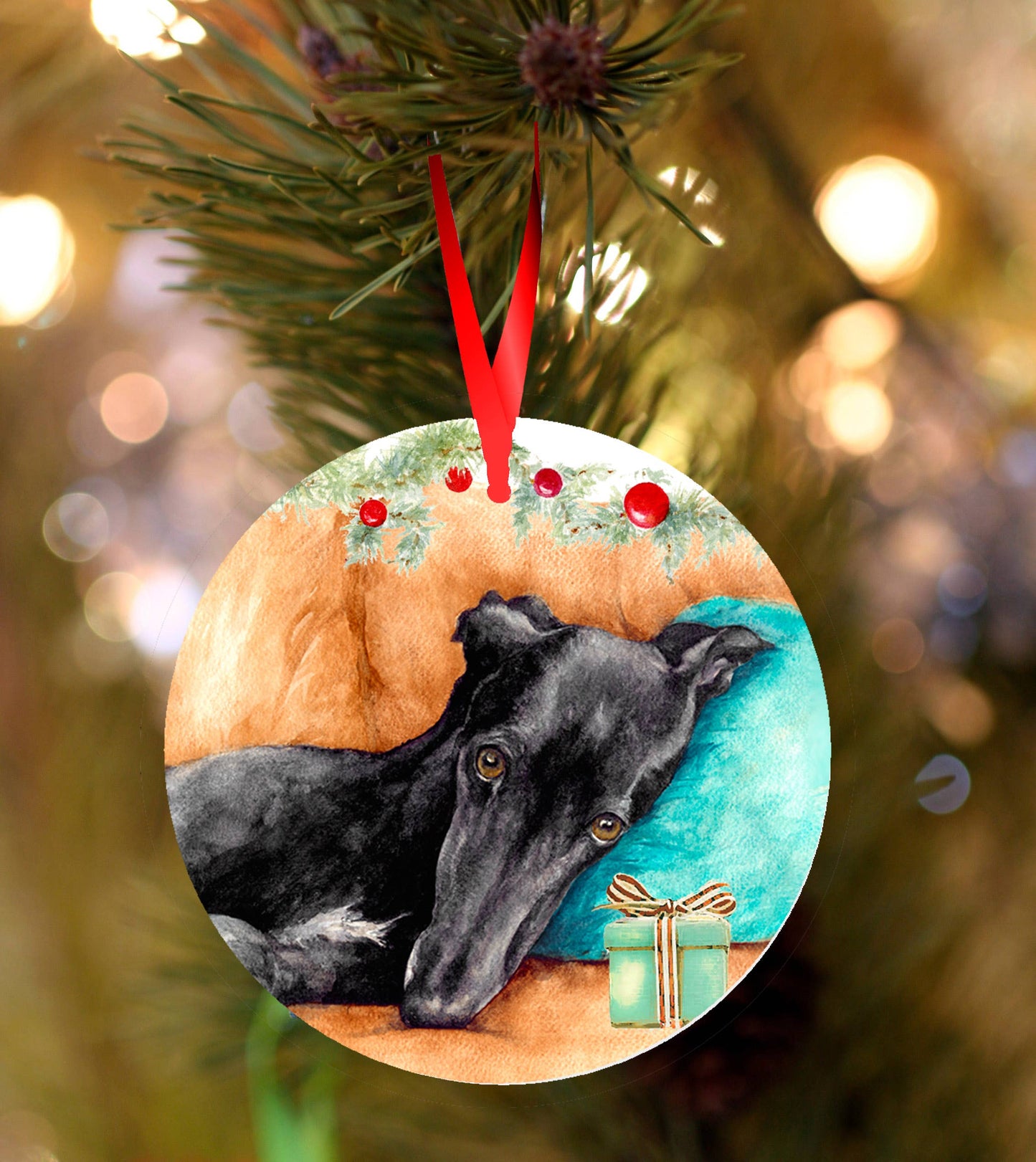 Ceramic Decoration, Whippet / Greyhound, Ebony