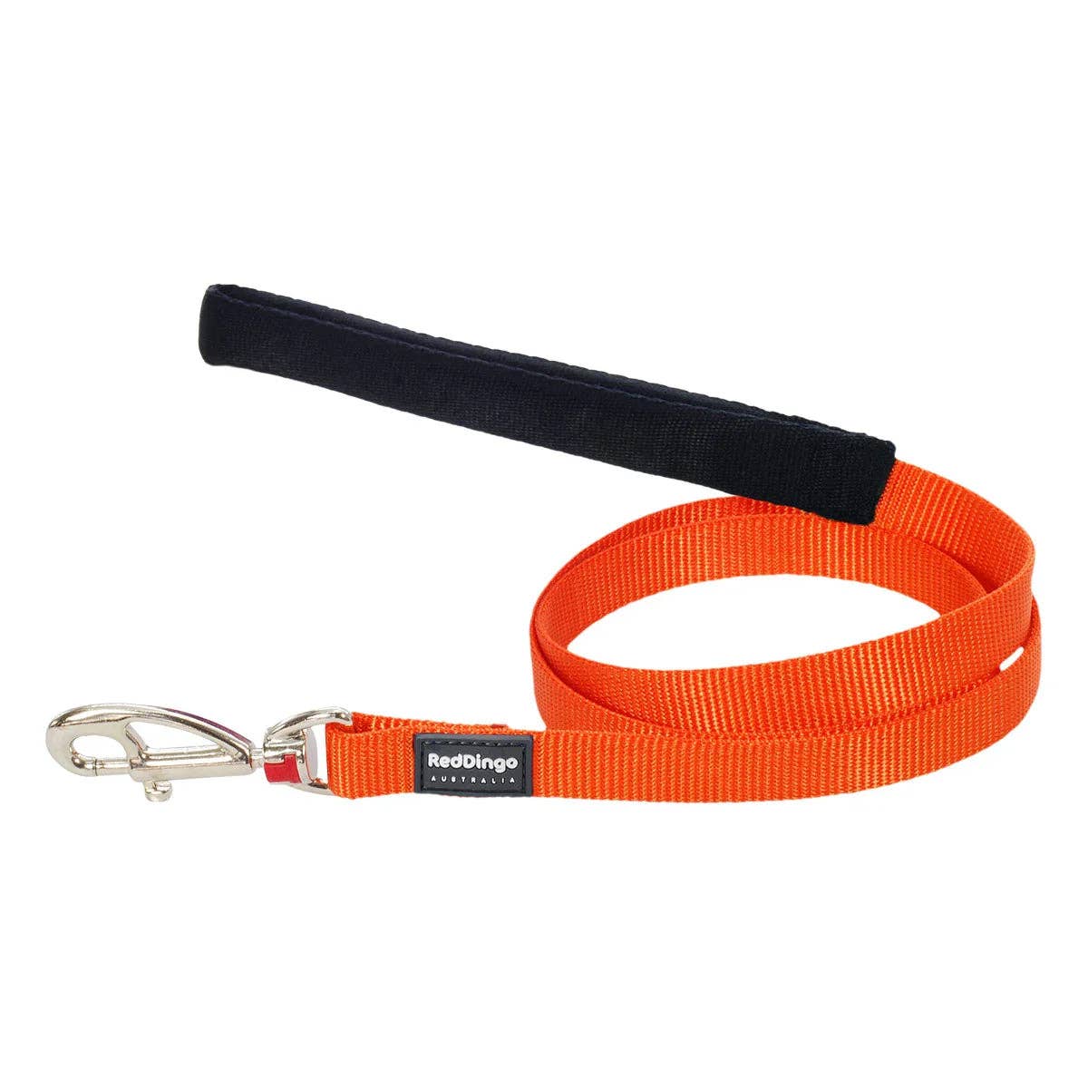 Red Dingo Classic dog lead in Orange — 1.2m padded handle and replaceable clip