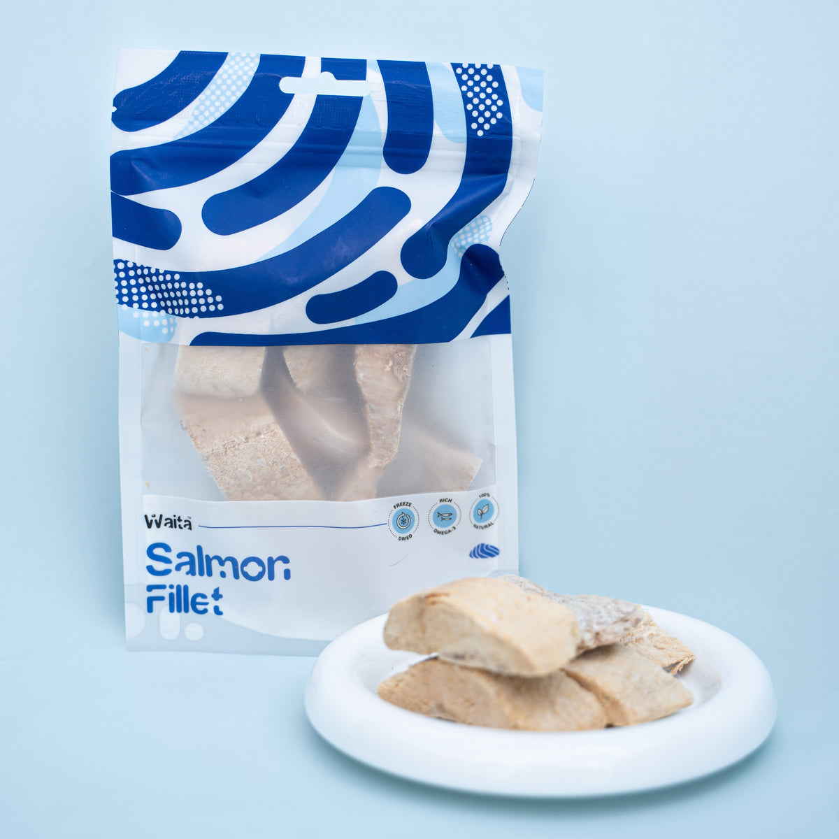 Waita Freeze-Dried Salmon Fillet 40g — pack with fillet pieces