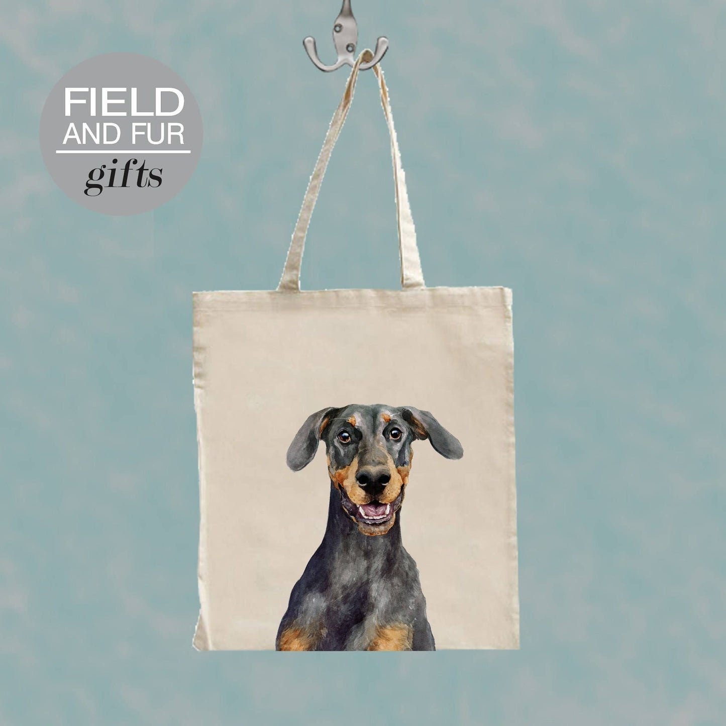 Dave Doberman dog tote shopping bag
