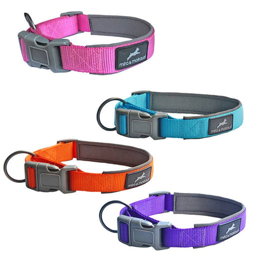 MIro & Makauri Neoprene Padded Nylon Clasp Dog Collar
