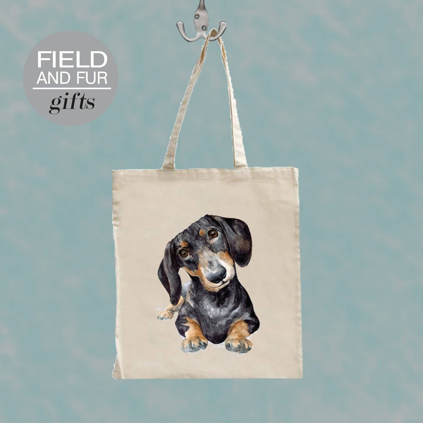 Raisin Dachshund dog tote shopping bag