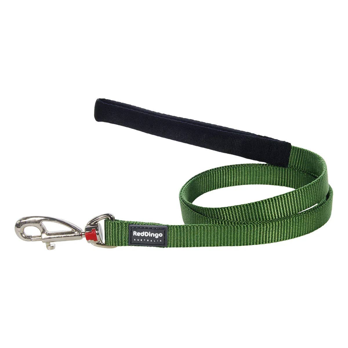 Red Dingo Classic dog lead in Green — 1.2m padded handle and replaceable clip