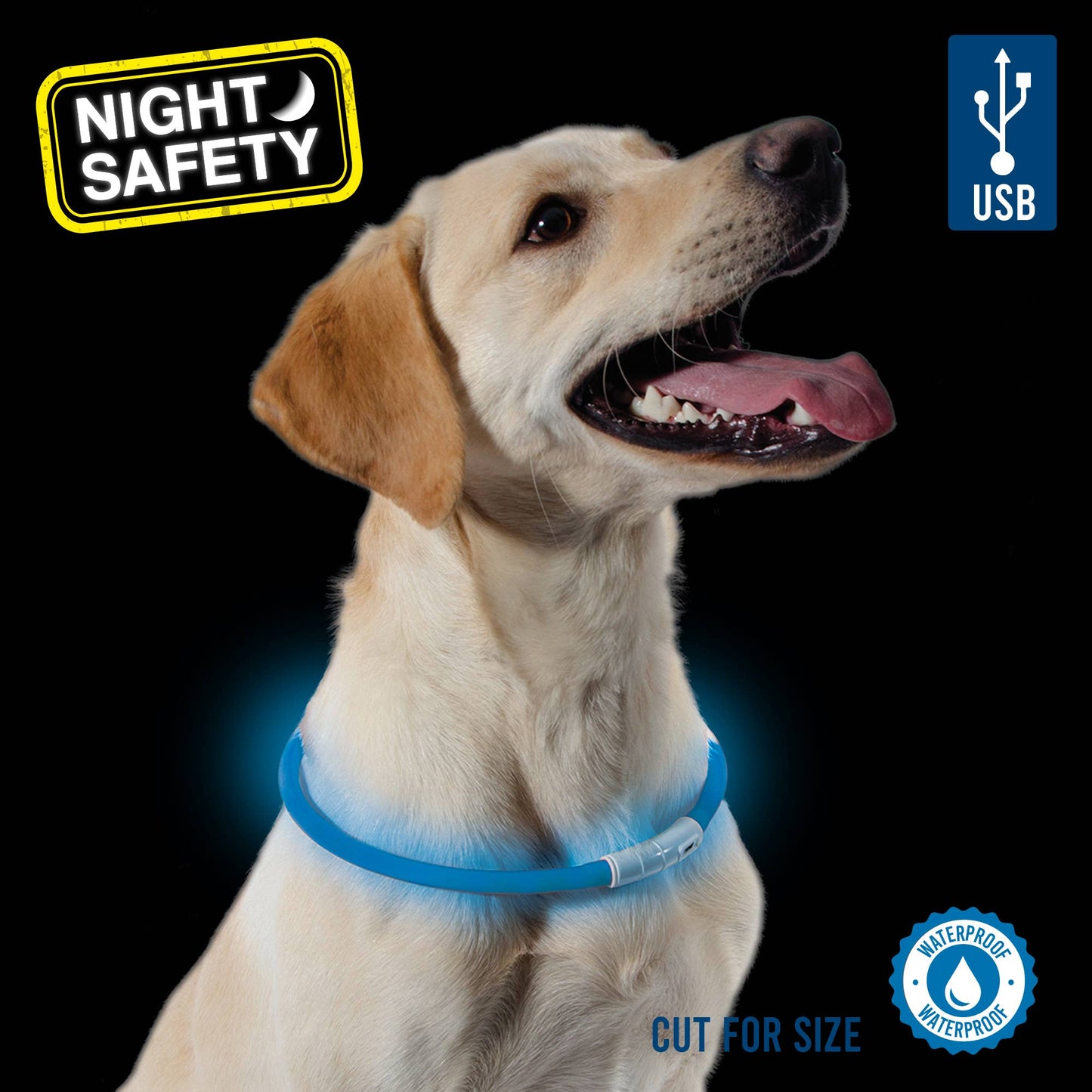 High visibility flashing dog safety light band – waterproof