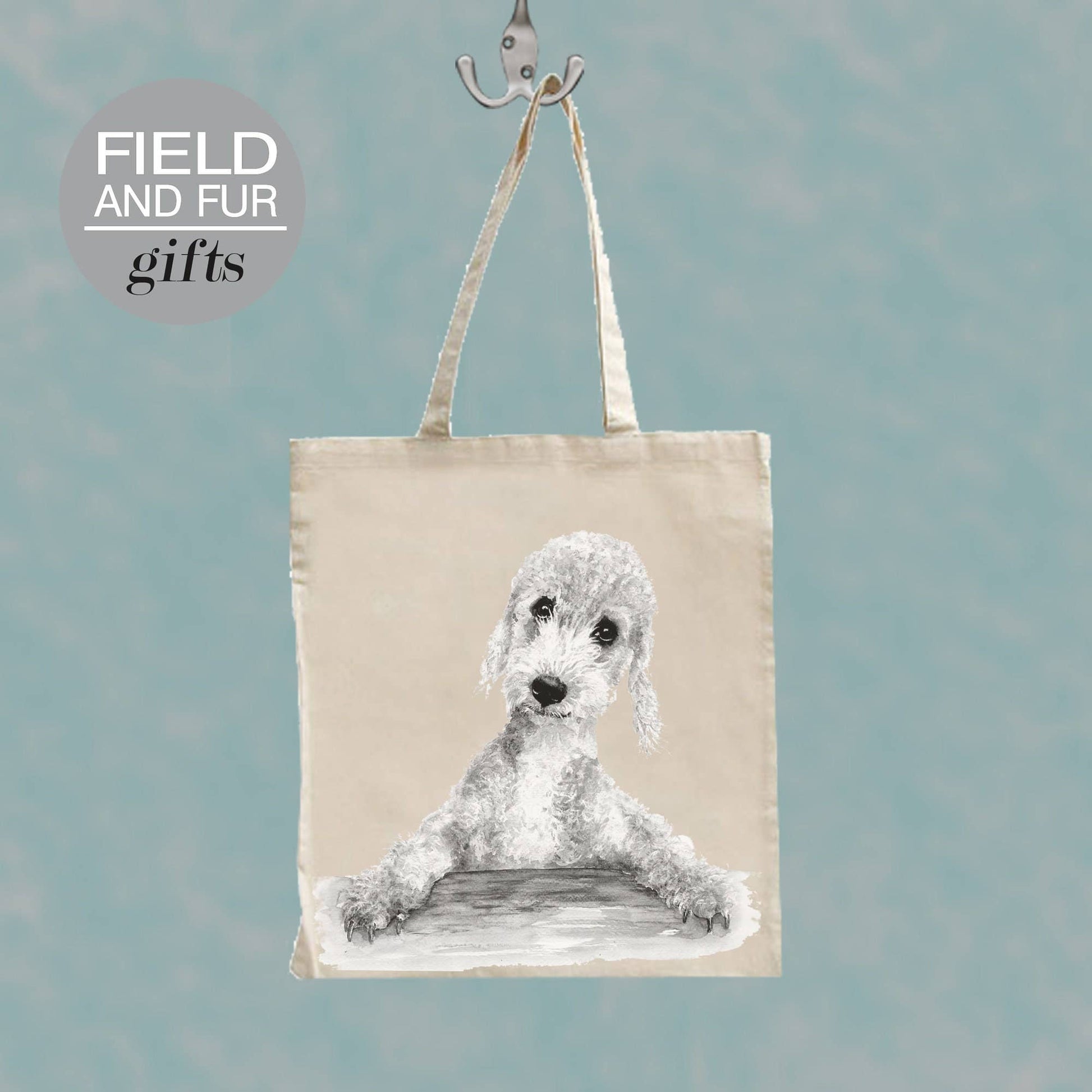 Benny, Bedlington Terrier Tote Shopping Bag.