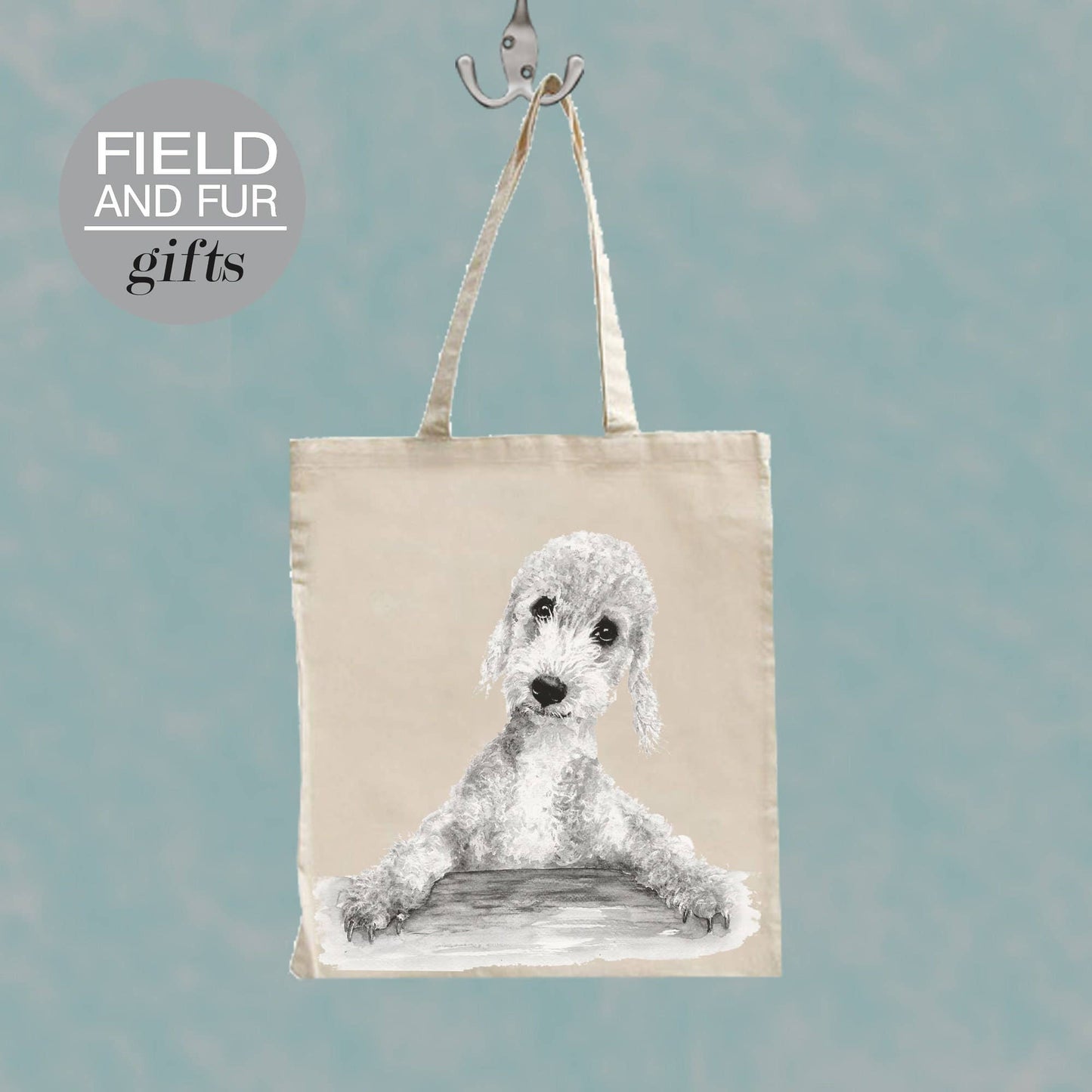 Benny Bedlington Terrier dog tote shopping bag