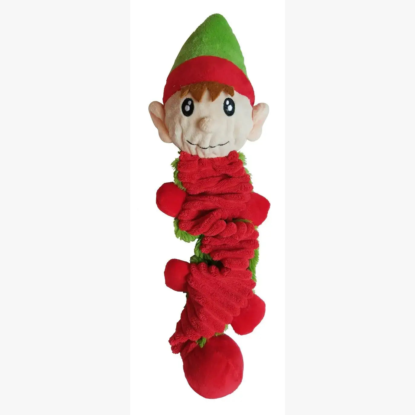 Bungee Elf Christmas Dog Toy – Stretchy Tug, Fetch & Squeaky Holiday Fun | No Stuffing, Durable & Interactive