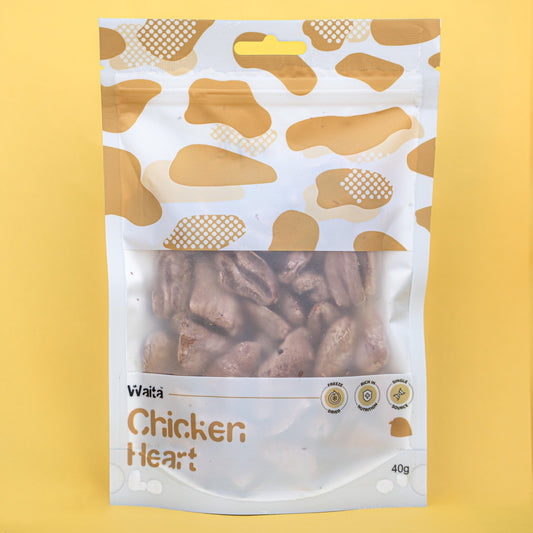 Waita Freeze-Dried Chicken Heart 40g - Hairy Dogs (Cambs) Ltd