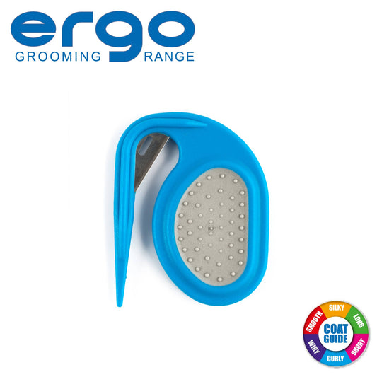 Tangle and mat remover with safe blade and tapered guide