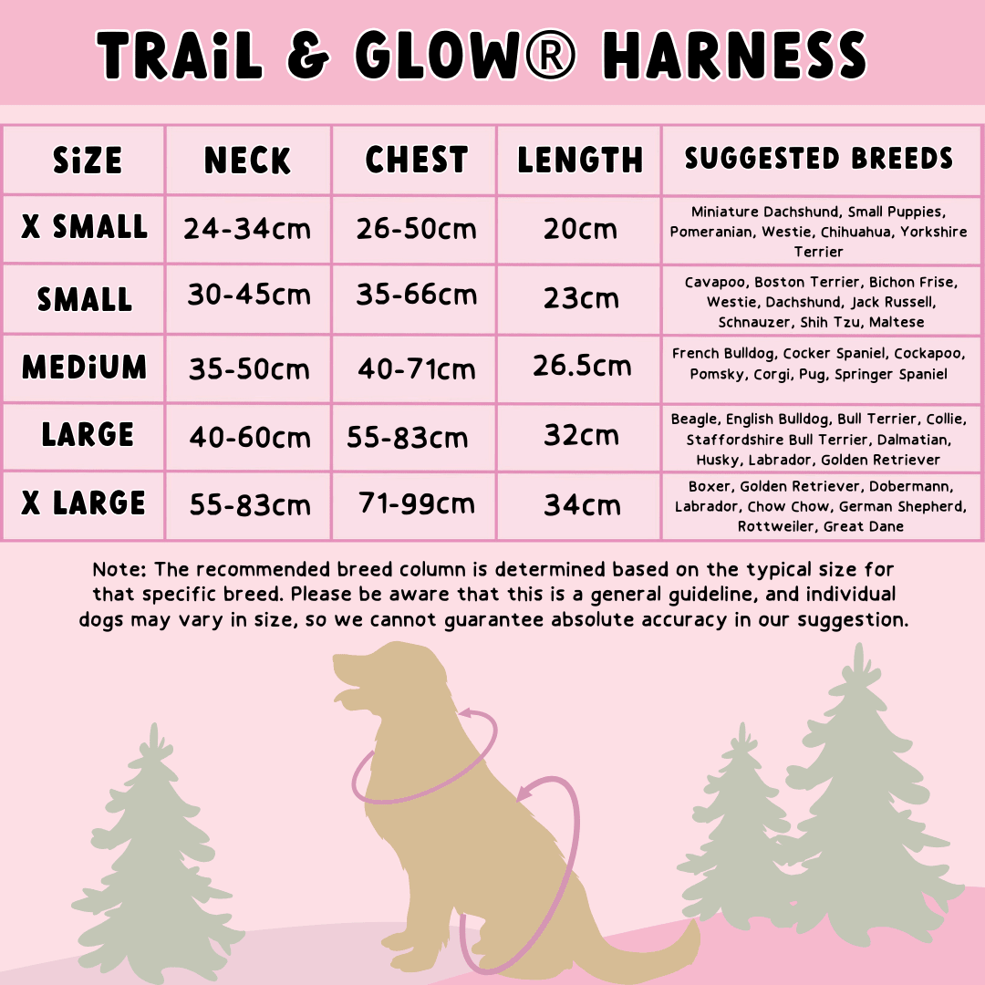 Trail & Glow® Dog Harness - Mulberry Tweed.