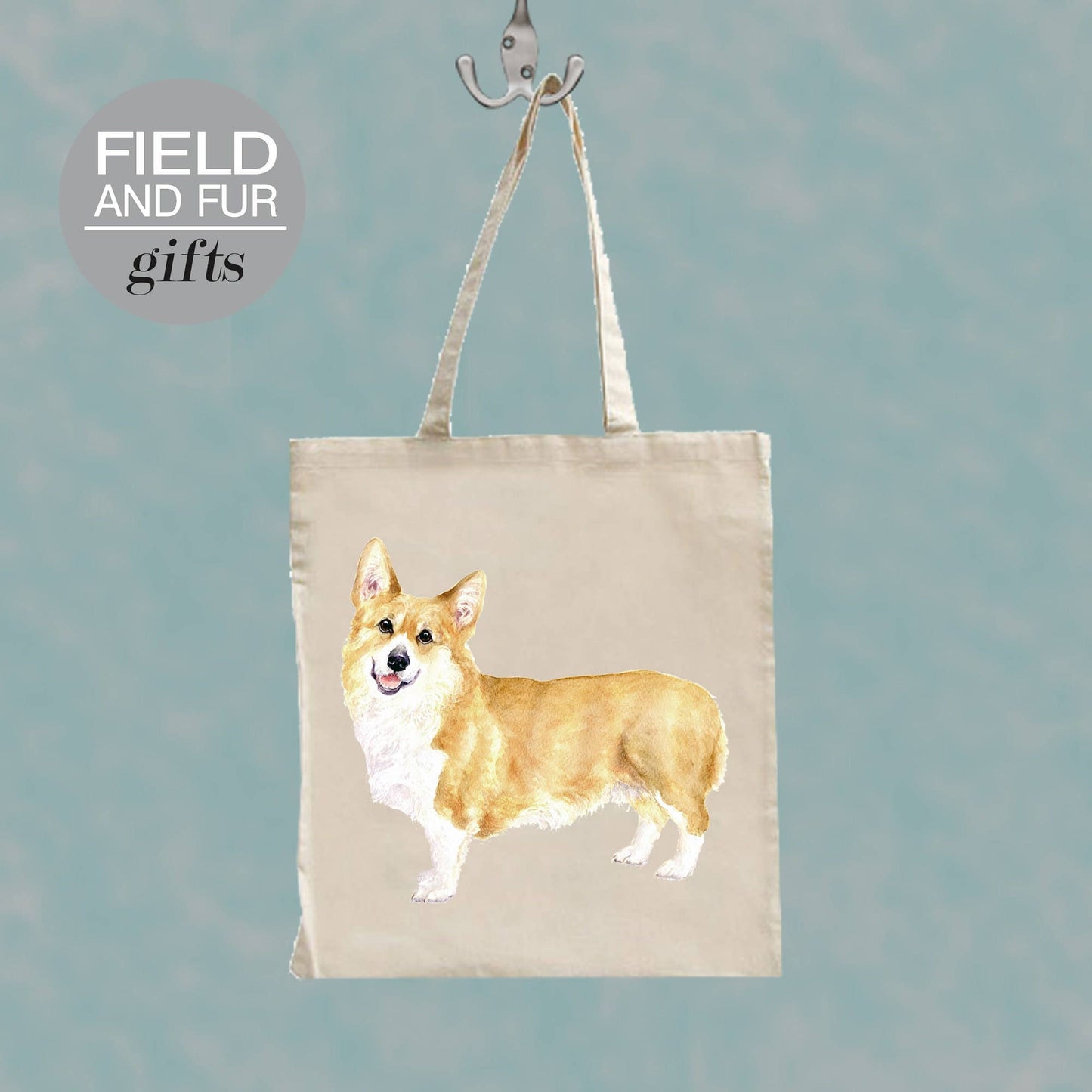 Georgie Corgi dog tote shopping bag