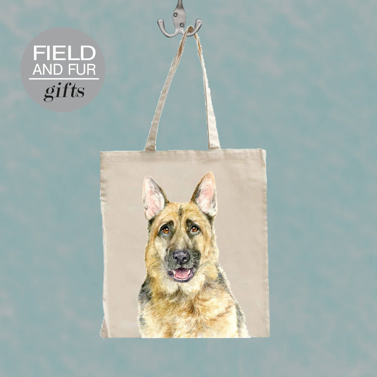 Alistair German Shepherd Alsatian dog tote shopping bag