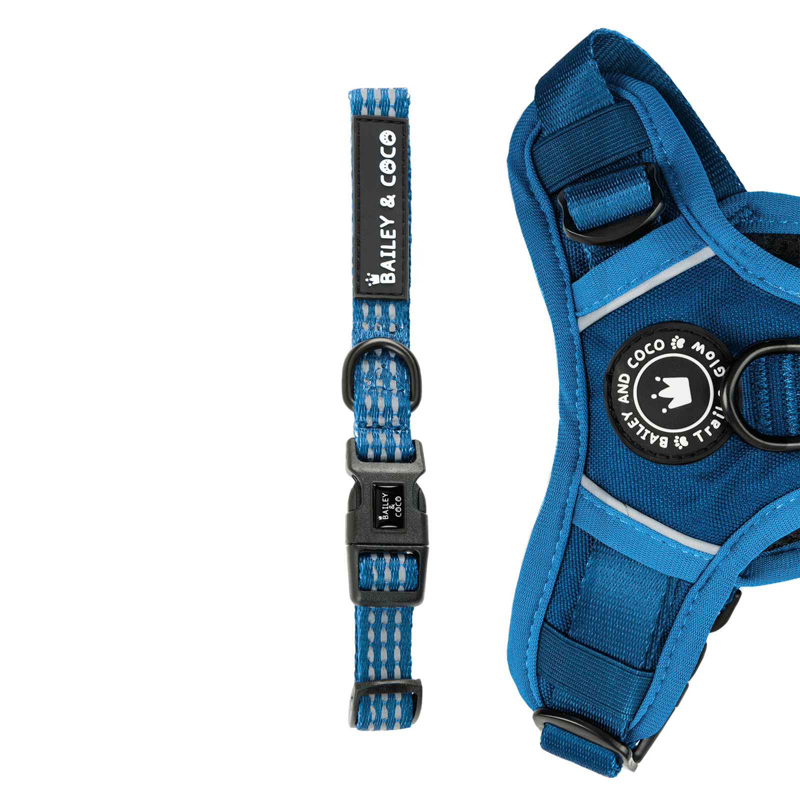 Bailey & Coco adjustable dog collar in Ink Blue