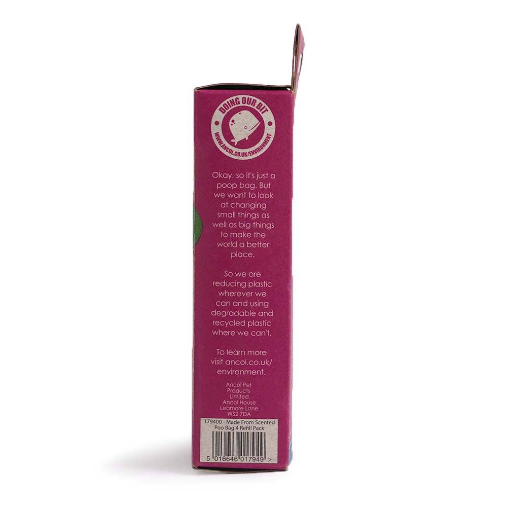 Pink packaging box with text on a white background