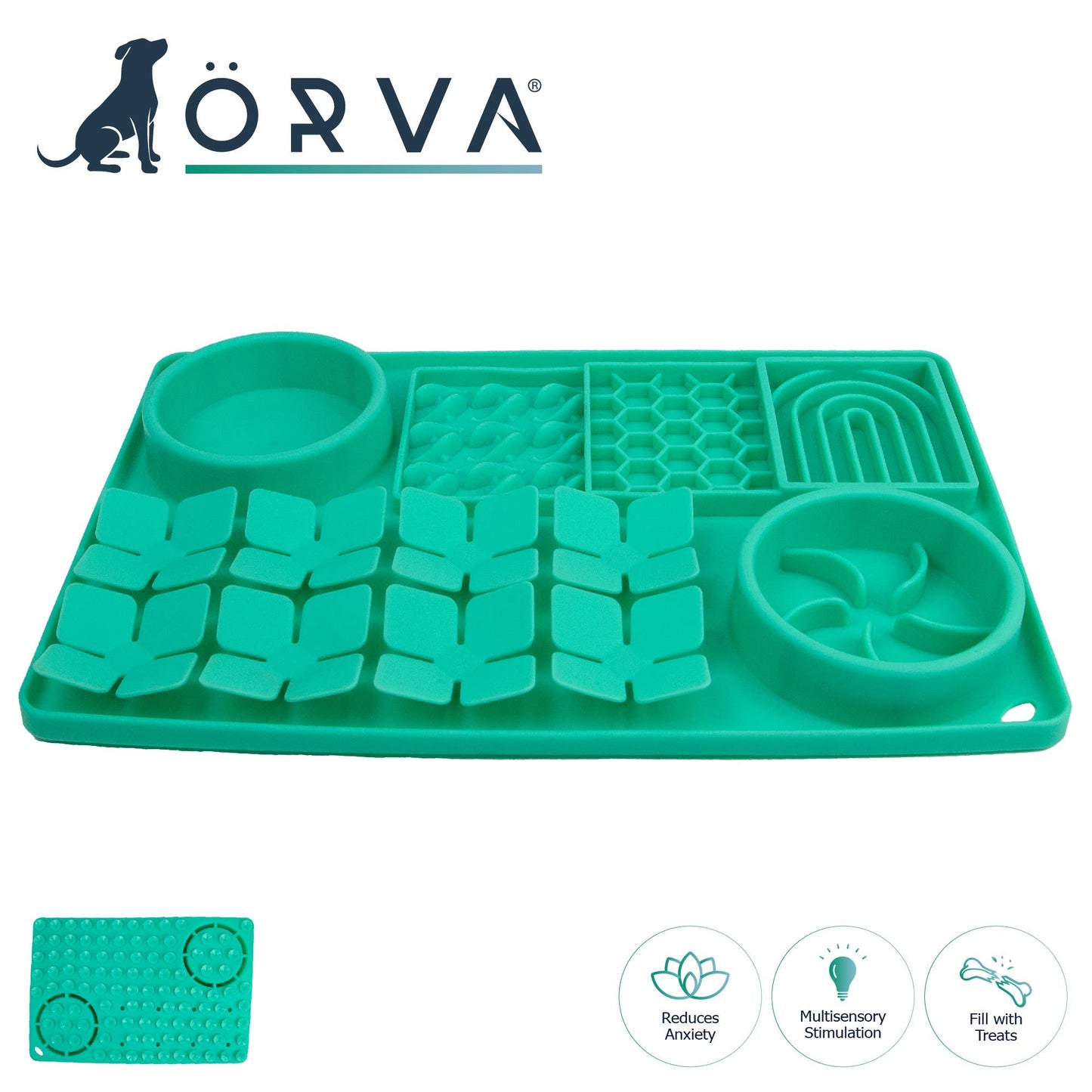 ÖRVA slow feed dog enrichment mat with suction cups – 40x30cm