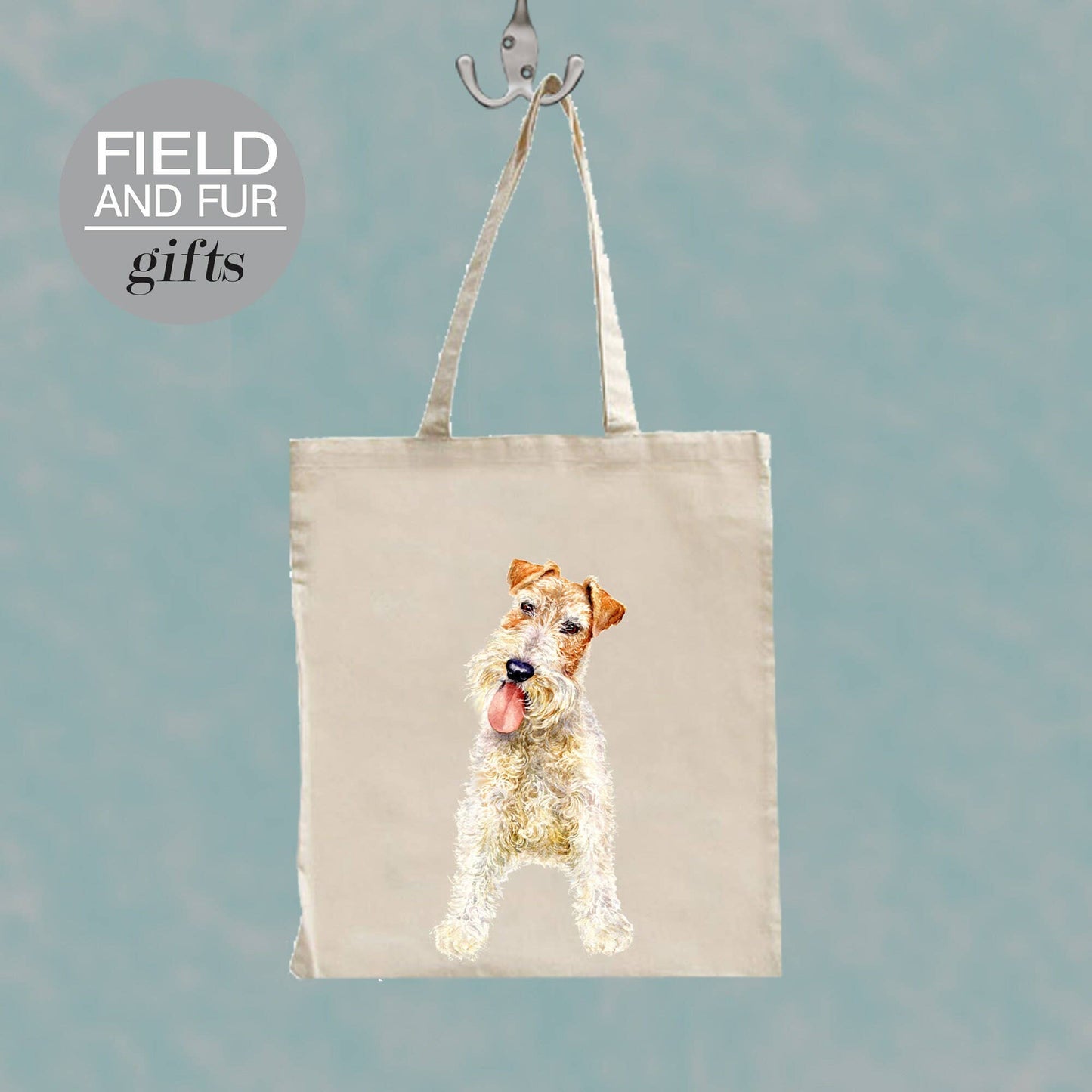 Benjamin Fox Terrier dog tote shopping bag