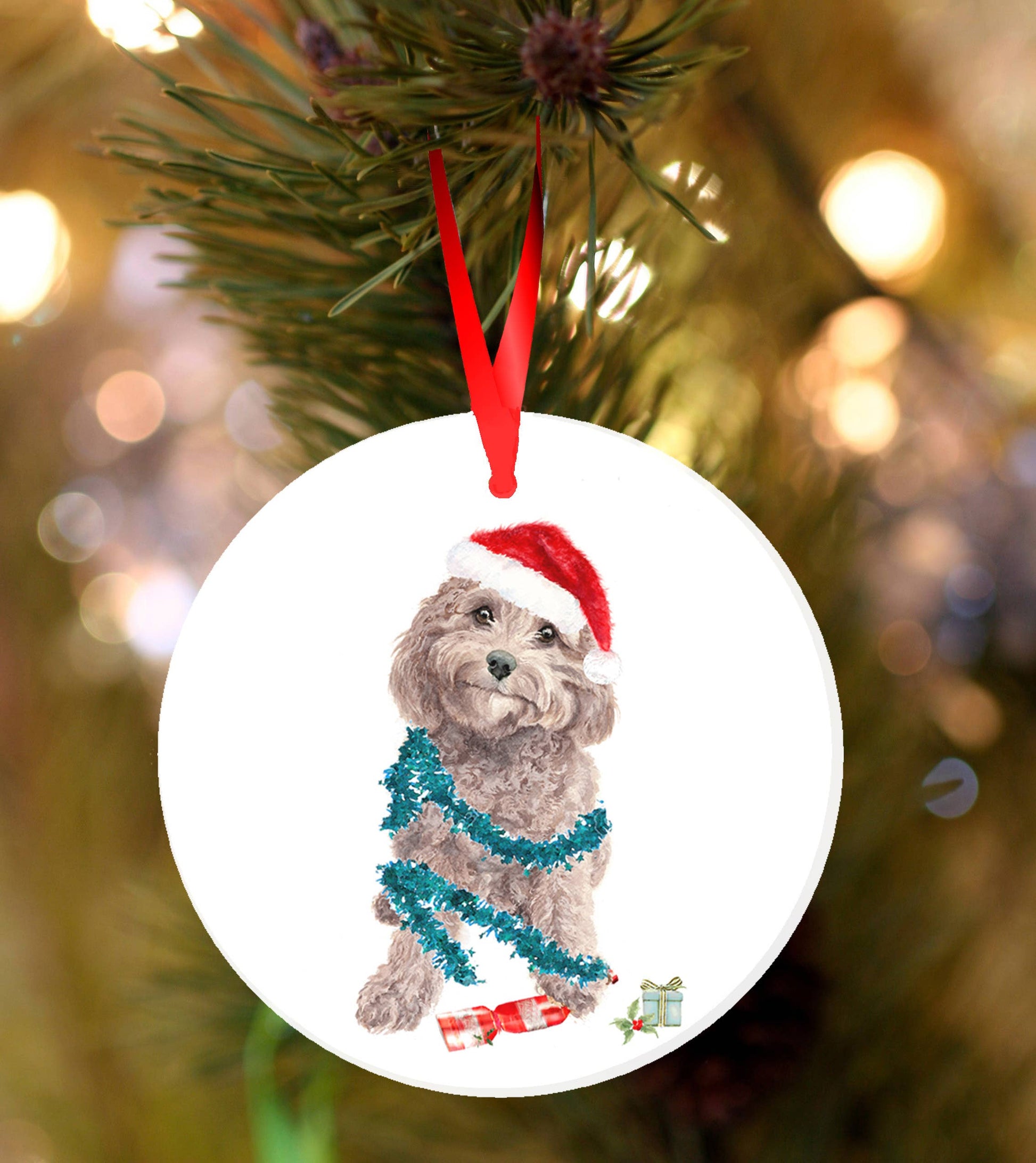 Ceramic Christmas / Holiday Decoration, Cavapoo / Cockapoo.