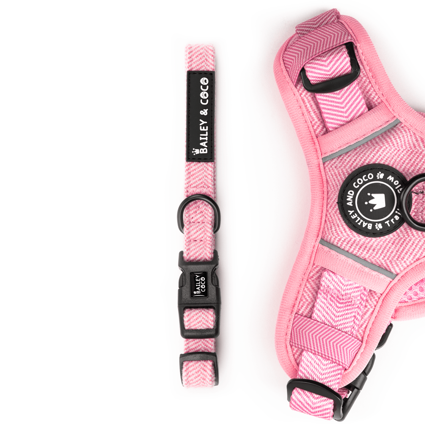 Bailey & Coco adjustable dog collar in Bubblegum Pink