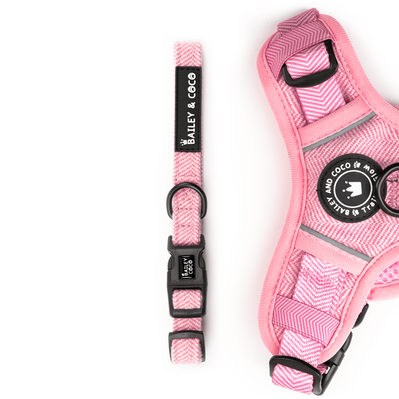 Bailey & Coco adjustable dog collar in Bubblegum Pink