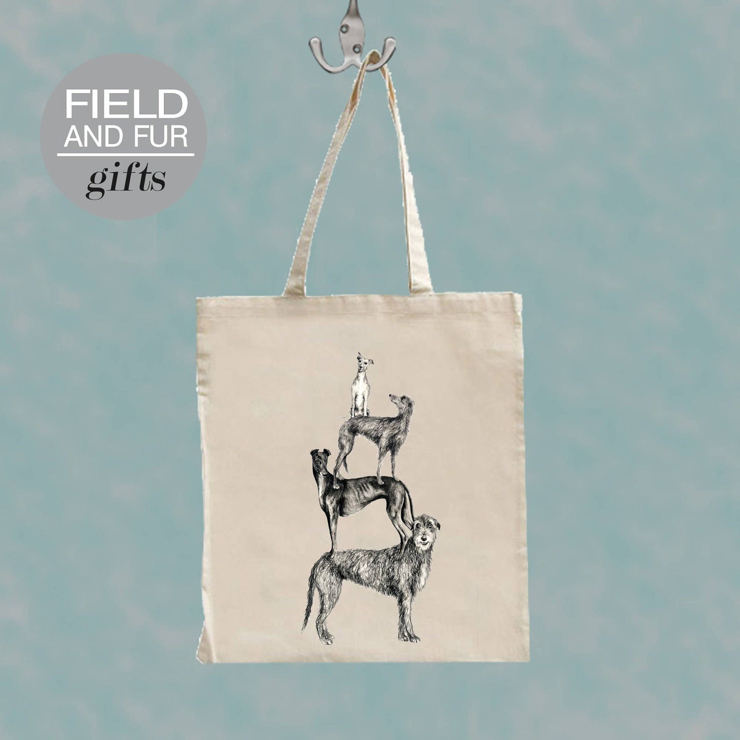 Hound Stack dog tote shopping bag