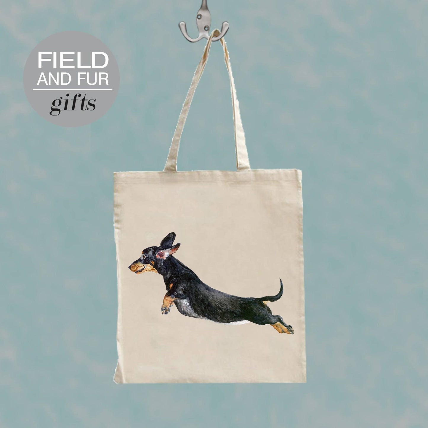 Freddy Dachshund dog tote shopping bag
