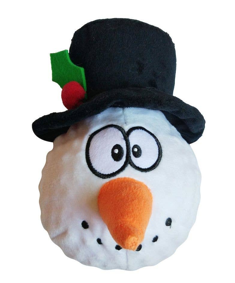 Simon the Snowman Holi-Yay Christmas Dog Ball – Textured Squeaky Plush Toy for Fetch & Festive Fun