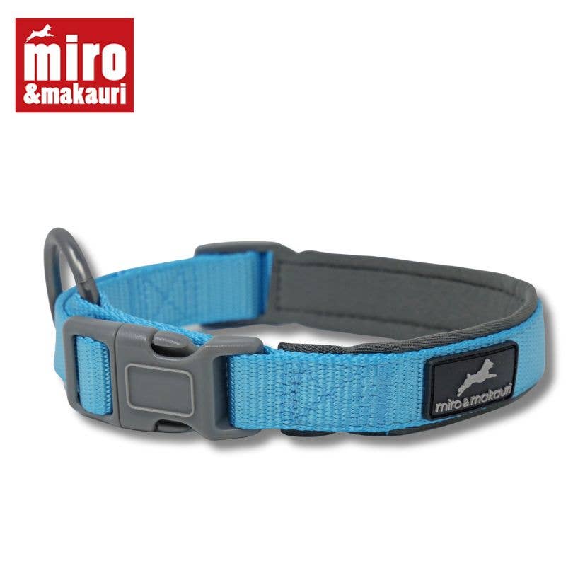 Miro & Makauri neoprene collar inner lining detail — polyester-covered neoprene prevents skin and coat irritation