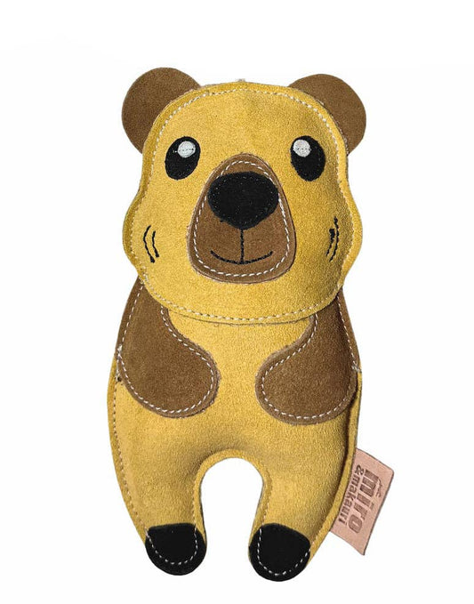Miro & Makauri Carlos Capybara eco leather dog toy — capybara-shaped toy in genuine leather with coconut-fibre filling and vegetable dyes