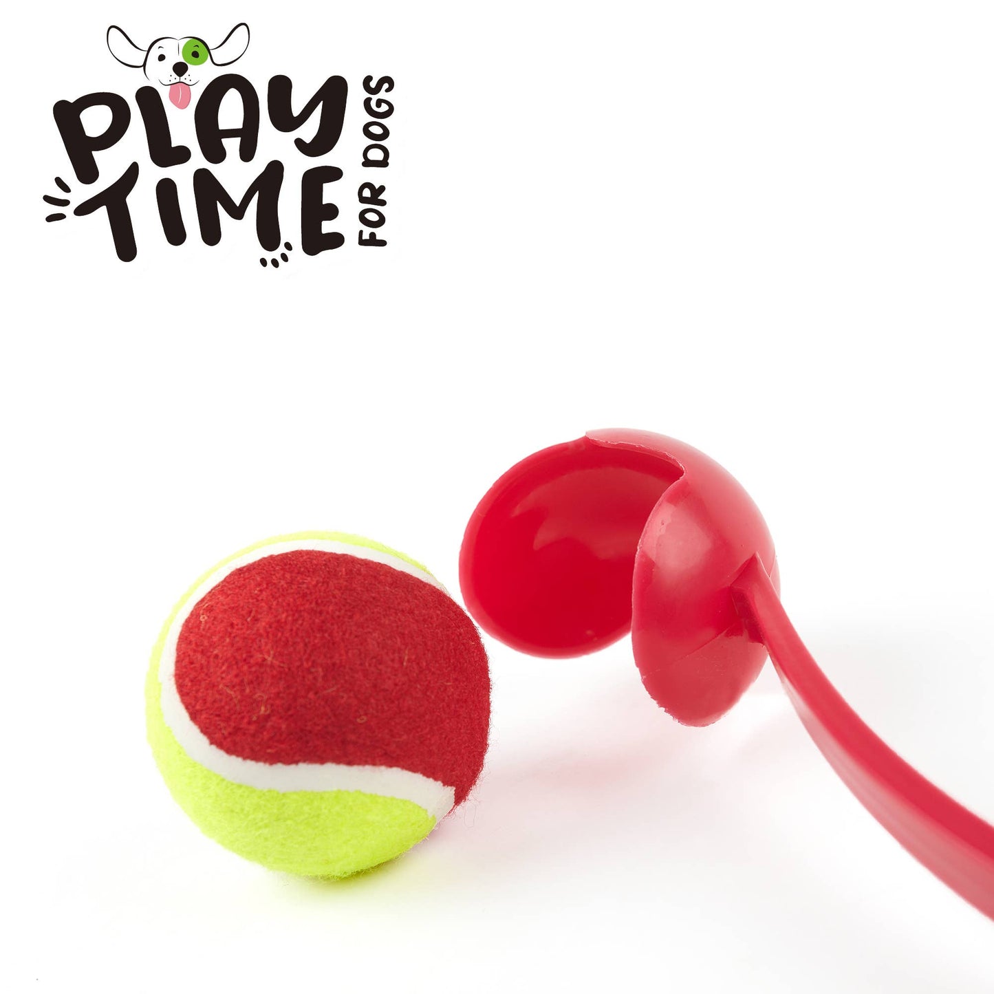 Dog toy launcher for hands-free ball pickup and long throws