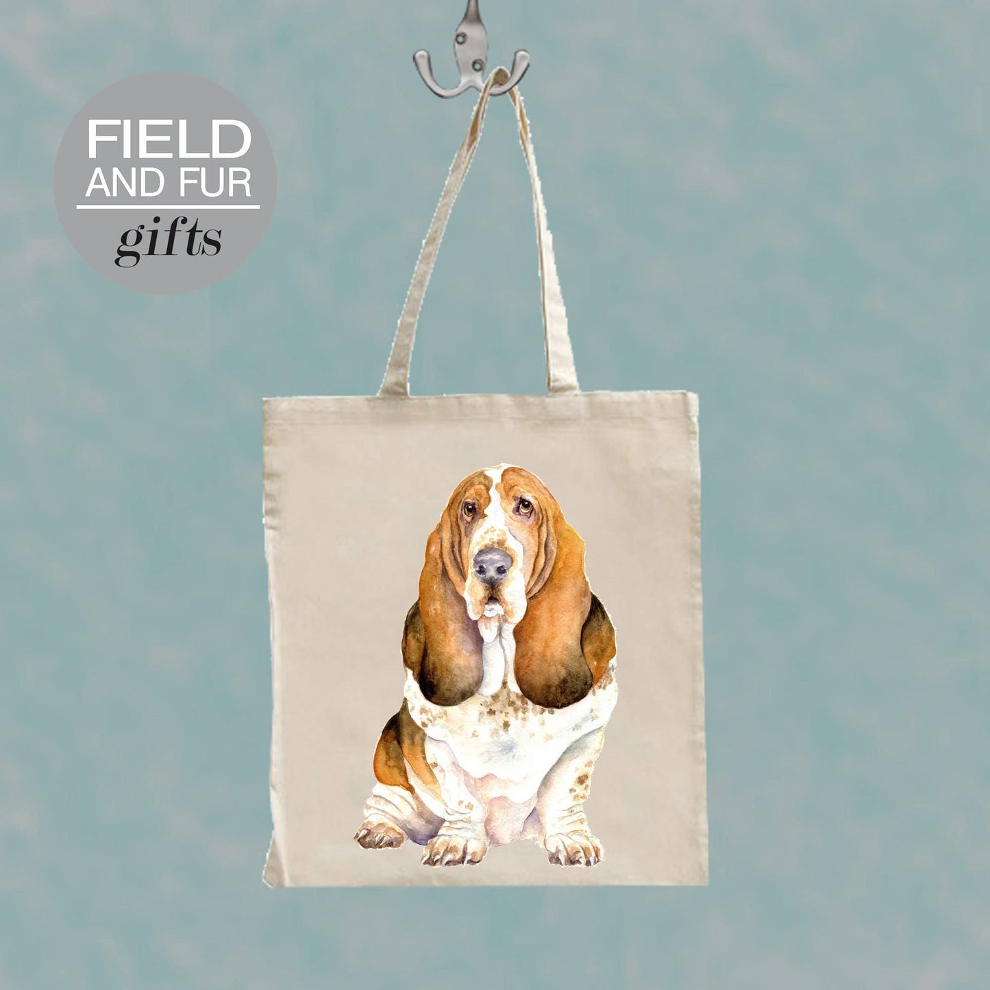 Colin Bassett Hound dog tote shopping bag