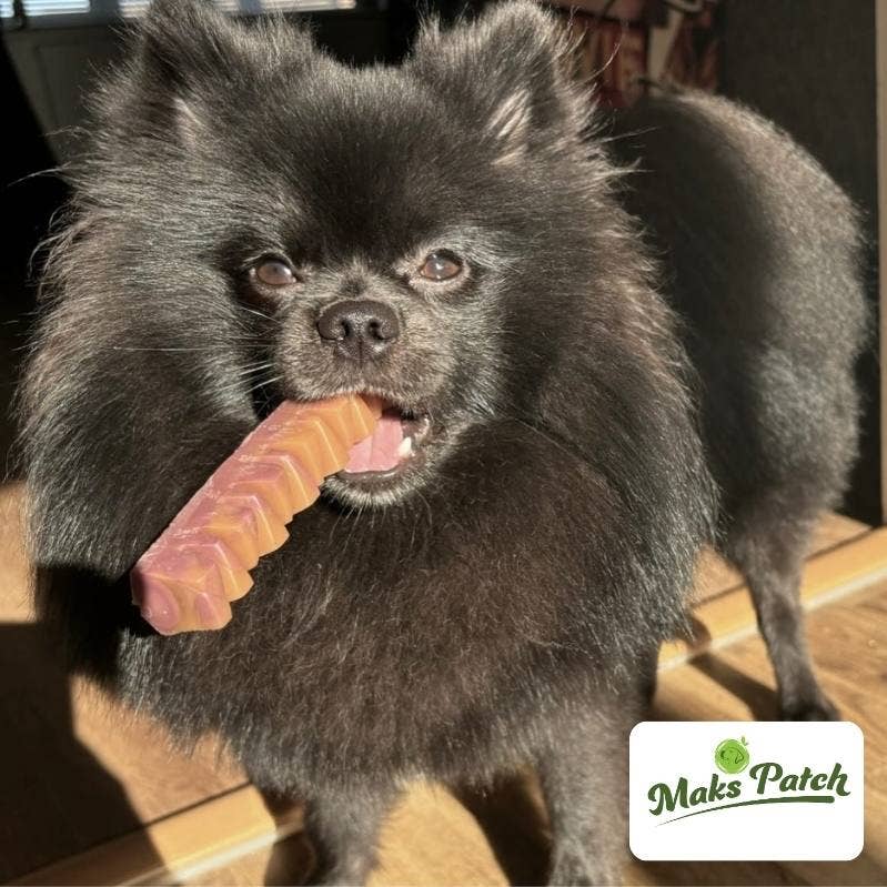 Peanut Butter & Banana Break A Bar — tan coloured vegan dog treat bar, xylitol-free peanut butter, plant-based