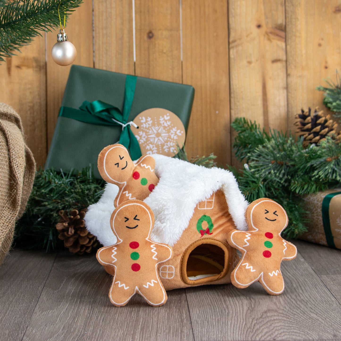 Ancol Gingerbread Snuffle House Christmas Dog Toy