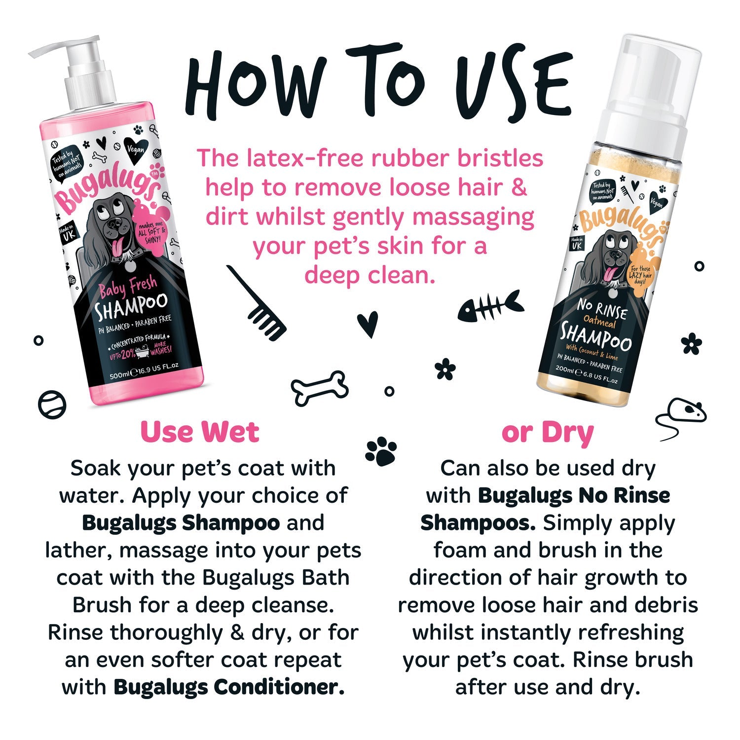 How to use the Bugalugs Bath Brush wet or dry